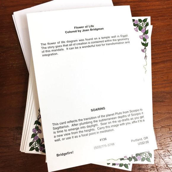 Blank Note Cards Soaring Flower of Life Mandala Pkg 10 - Picture 4 of 6